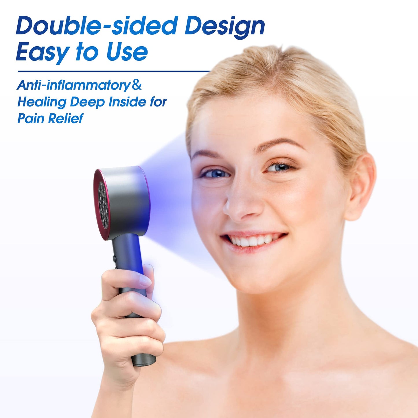 Red and Blue Light Therapy Handheld Device