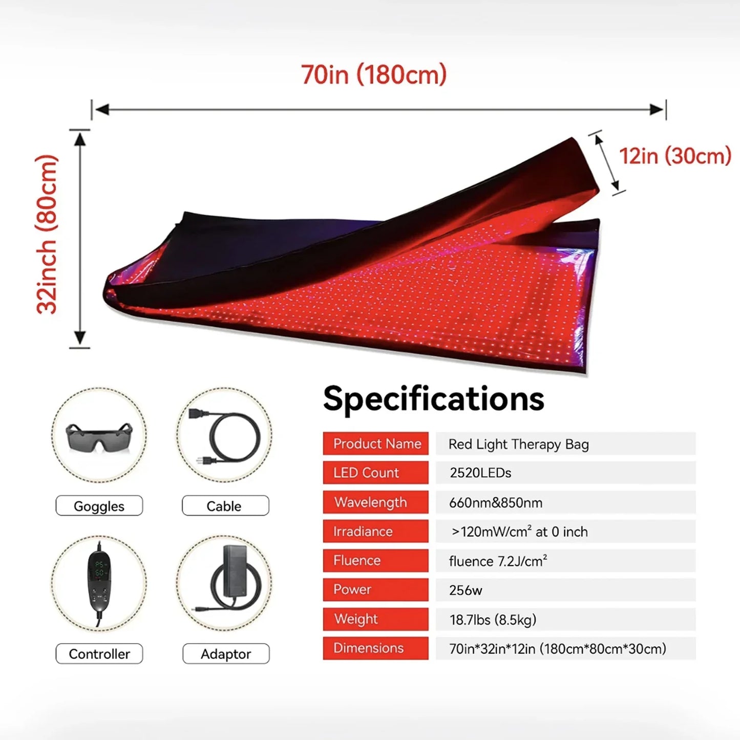 Red and Infrared Light Therapy Bag Large Size